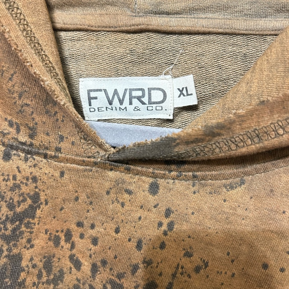 FWRD Denim Co. Distressed Mineral Wash Hoodie Sz XL Oversized Grunge Streetwear - Picture 3 of 5
